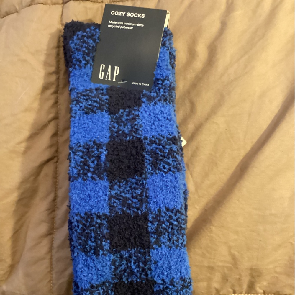 Brand new, fuzzy, nonslip Gap socks.